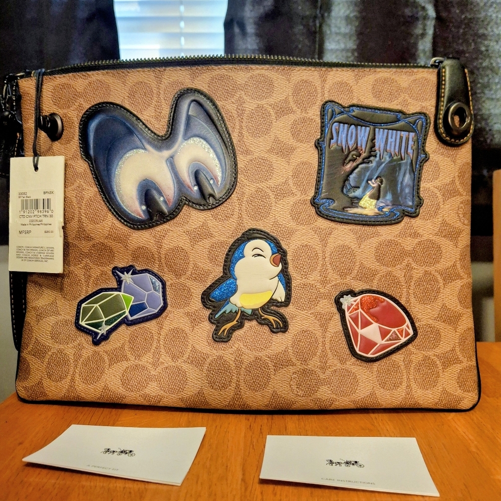 Disney X Coach Turnlock Wristlet 30 In Signature Patchwork